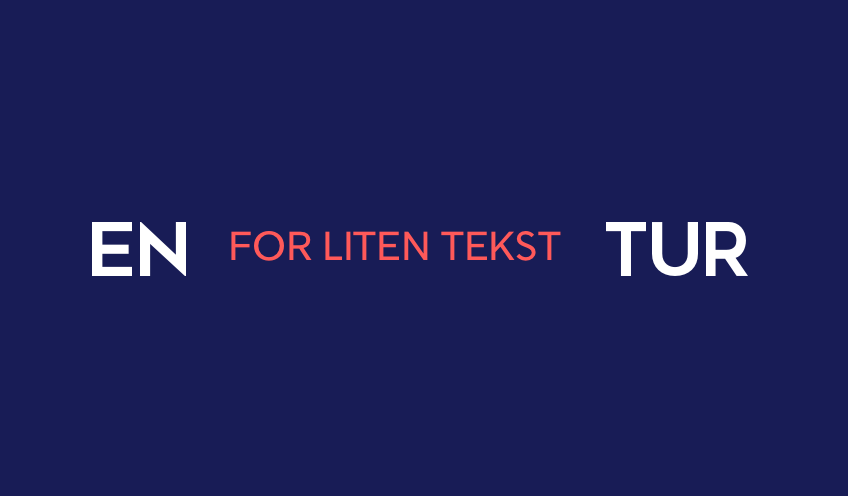 Sammenslått Entur-logo med liten tekst imellom 